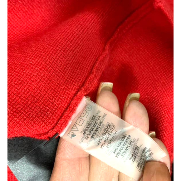 Karl Lagerfeld Paris NWT Red Cardigan Sweater Tunic Size LGG - Picture 6 of 10